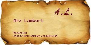 Arz Lambert névjegykártya
